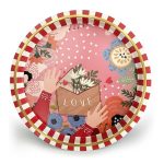 Yılbaşı Temalı Love Letter Metal Tepsi – 31,5 cm