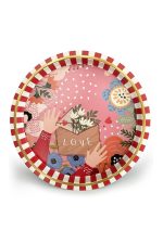 Yılbaşı Temalı Love Letter Metal Tepsi – 31,5 cm