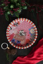 Yılbaşı Temalı Love Letter Metal Tepsi – 31,5 cm - Görsel 2